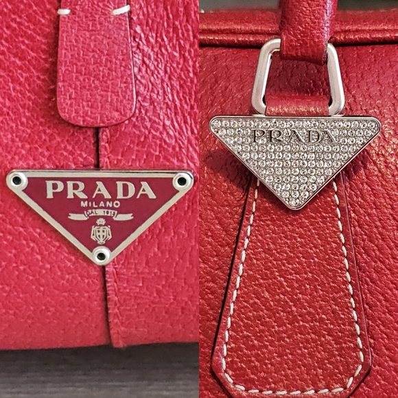 Authentic PRADA Red Bowler Shoulder Bag - Picture 6 of 12